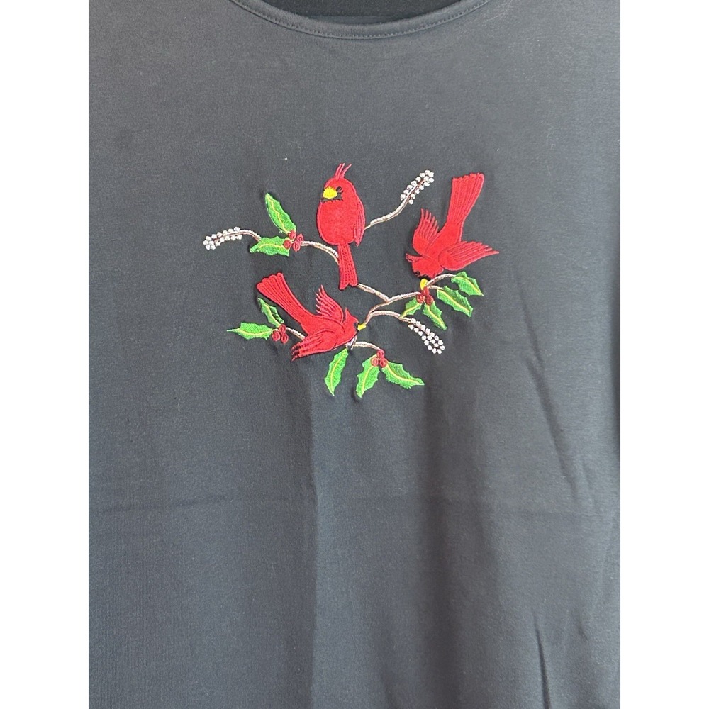 Madison Taylor  Long Sleeve Shirt With Cardinals Womens 3X Black